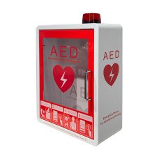 Бокс металлический настенный с сигнализацией для дефибриллятора AED Amoul