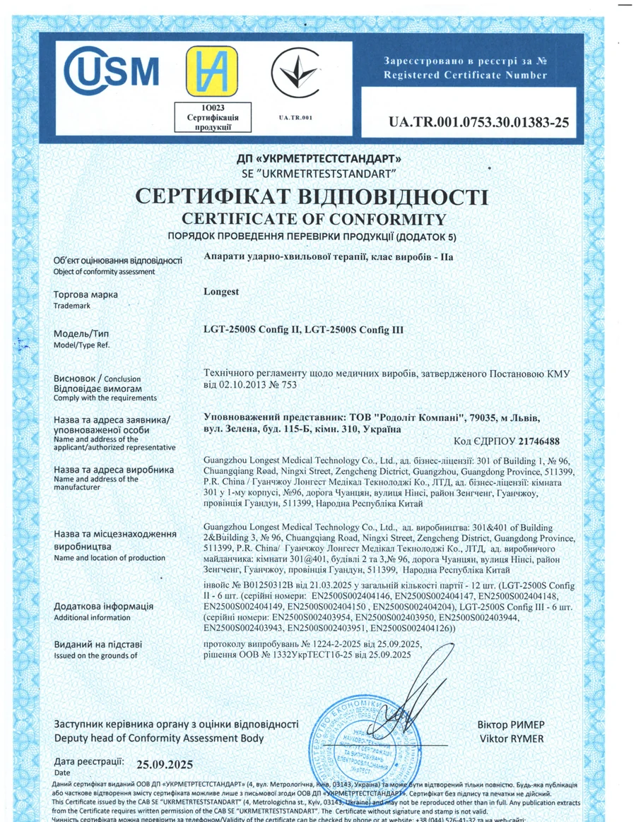 Сертификат соответствия LGT-2500S Config II и LGT-2500S Config III